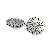 10 Pieces Rotating Flower Metal Shank Buttons. 25Mm (1 Inch) (Antique