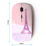 [ Optical 2.4G Wireless Mouse ] Eifel Paris Pink Peach France