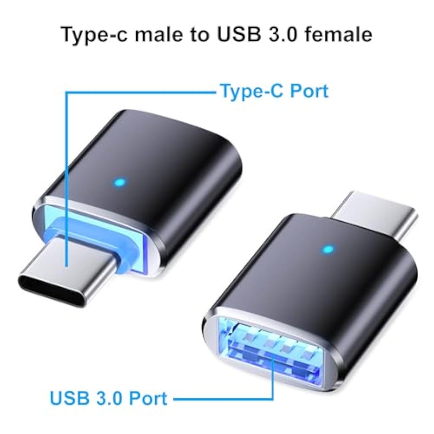 Usb C Adapters 3 Pack, Usb C To Usb 3.0 Adapter, Usb C Male To Usb 3.0 Female Otg Connector High Speed Adapter Compatible With Google Pixel Chromebook Samsung Galaxy Huawei Macbook Pro