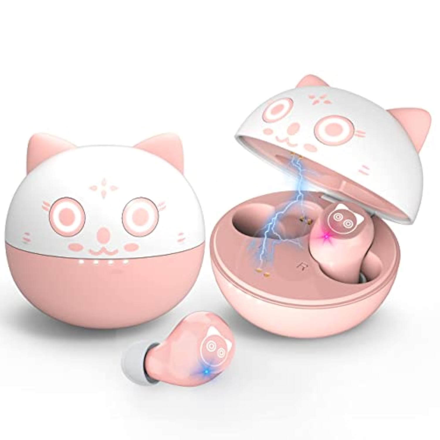 Bluetooth Kids Earbuds, Pink Wireless Earbuds For Girls And School Classroom E