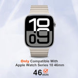 Metal Bumper Cover Compatible With Apple Watch Series 10 Case 46Mm, [Turn 46Mm Into Ultra Look] Rugged Shockproof Protector With Back Frame For Iwatch 46Mm, Titanium