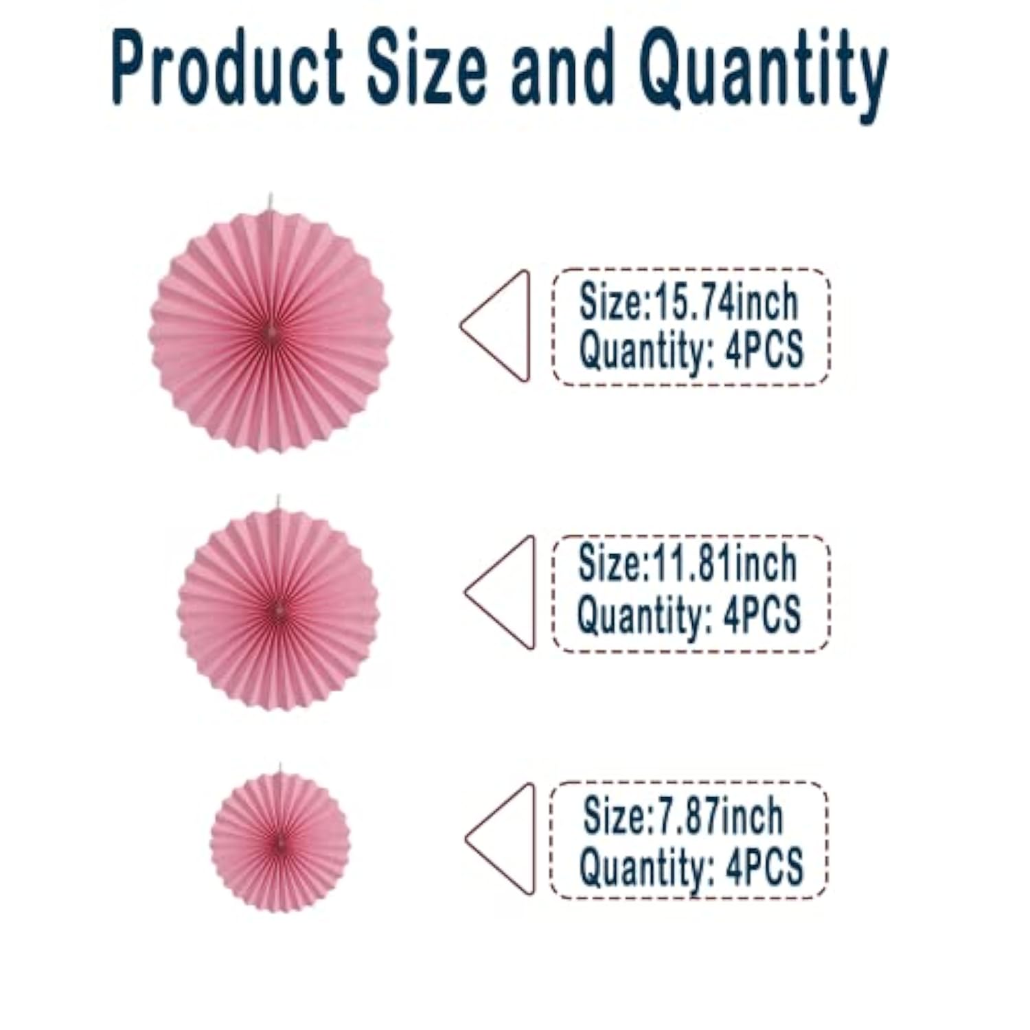 Pink Party Hanging Paper Fans Diy Set,12Pcs Set Paper Fans Set Hanging Pinwheels Fan Diy Paper Craft For Wedding Birthday Christmas Party Decoration Hanging Paper Fan Flower Decoration(Pink)…