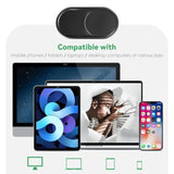 Webcam Cover Slide[2-Pack], 0.023 Inch Ultra-Thin Metal Web Camera Cover For Macbook Pro, Imac, Laptop, Pc, Ipad Pro, Iphone 8/7/6 Plus, Protect Your Visual Privacy [Black]