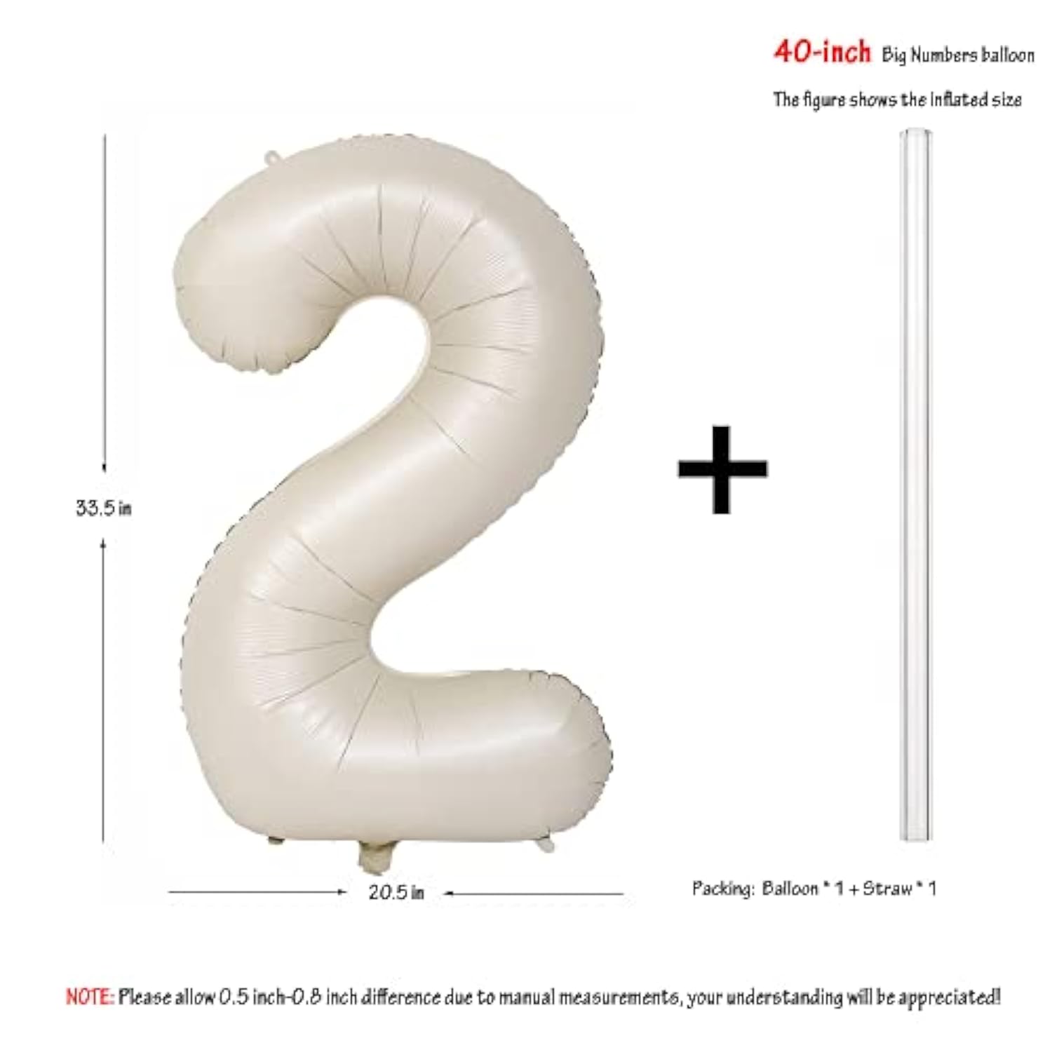40 In Cream White Number Balloons Helium Foil Mylar Balloon Birthday Party Banquet Decoration Digital 2