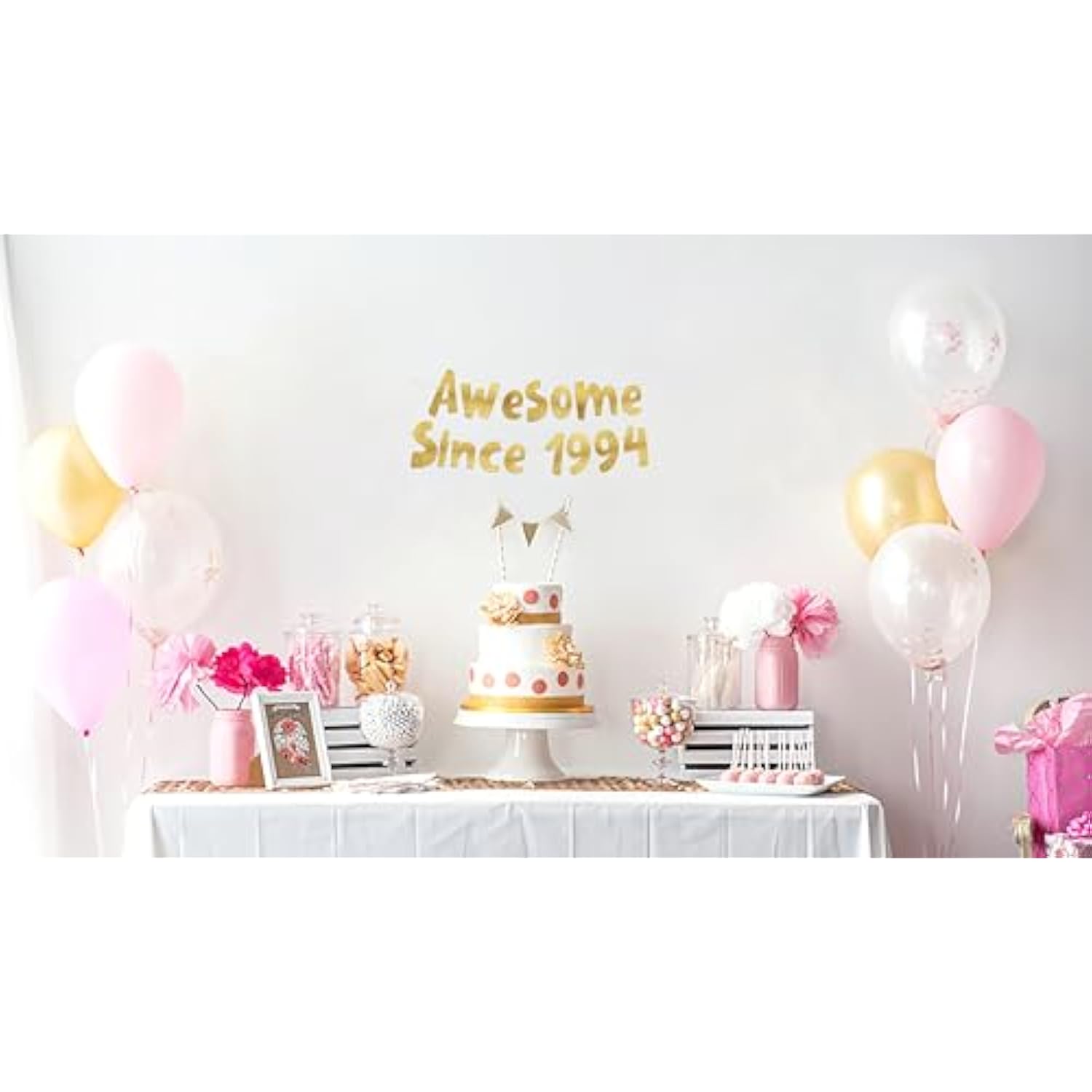 Awesome Since 1994 Gold Glitter Banner - 31St Birthday And Anniversary Party Decorations