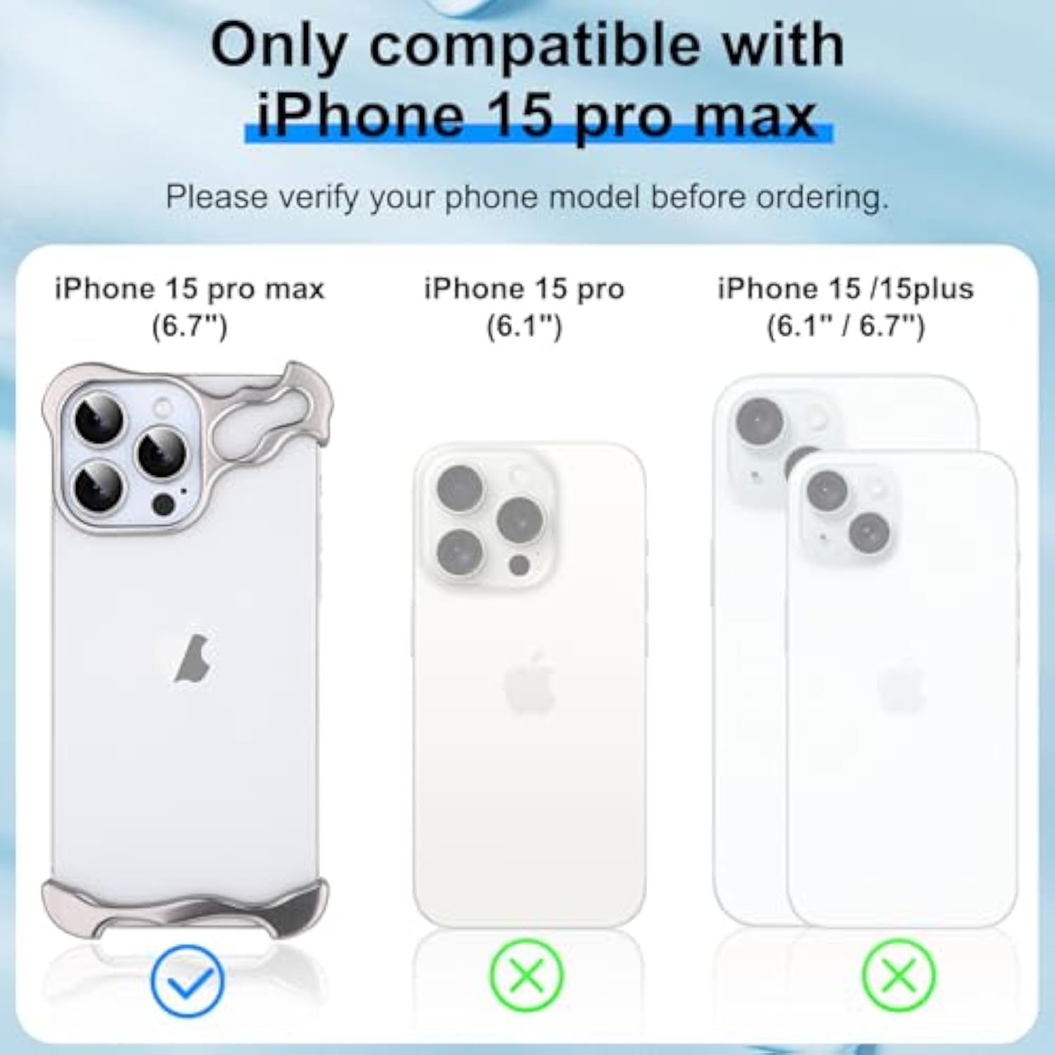 Phone Case Compatible With Iphone 15 Pro Max Compatible With Lens Camera Protection, Frameless Minimalist Design, Extremely Highlighting Personality