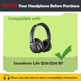Replacement Earpads Cushion Compatible With Anker Soundcore Life Q20 Q20 Bt Headphone Ear Pads With Softer Protein Leather/Memory Foam