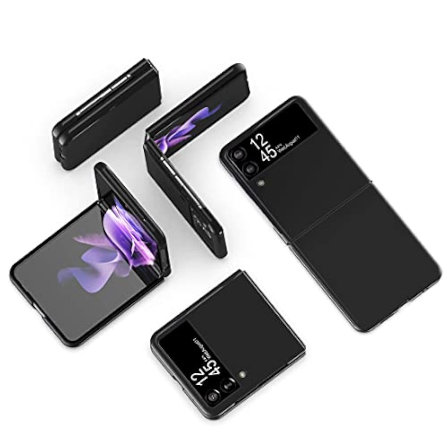 Slim Fit Matte PC Cover Phone Case for Samsung Galaxy Z Flip 3 5G 2021, Black