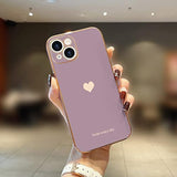 For Iphone 13 Mini Case For Women Girl Cute Love-Heart Luxury Bling Plating Soft Back Cover Raised Full Camera Protection Bumper Silicone Shockproof Phone Case For Iphone 13 Mini, Lavender