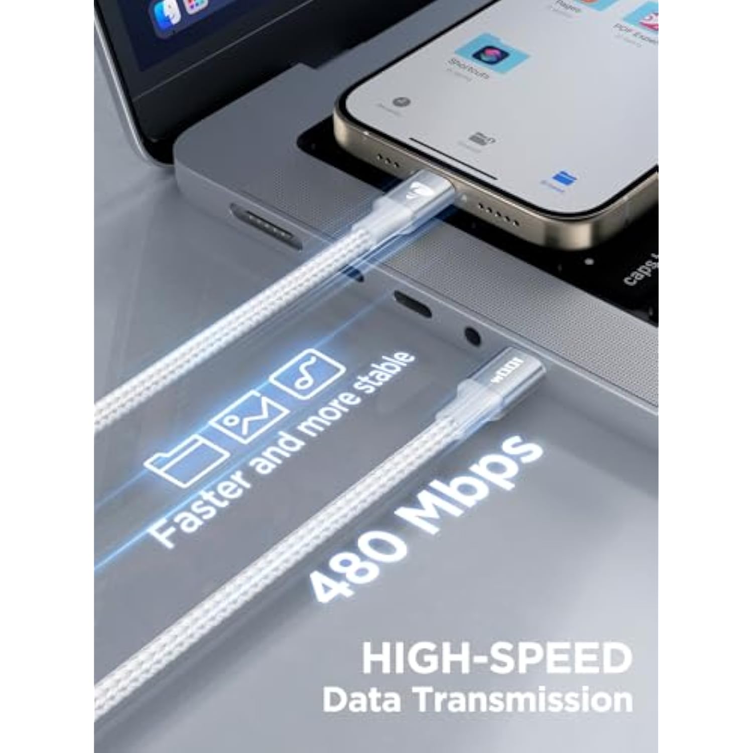 100W Usb C To Usb C Cable 6Ft Usbc To Usbc Fast Charging Cable Braided Usb Type C Charger Cable For Iphone 16 15 Pro Plus Pro Max, Macbook, Ipad Pro/Air/Mini