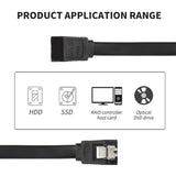 Sata Iii Cable, 39.37 Inch Flat Angle Hard Drive Sata Data Cable With Locking