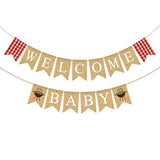 Jute Burlap Welcome Baby Banner With Grill Bbq Theme Baby Shower Party Garland Decoration