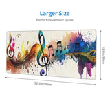 Gaming Mouse Pad, Large Non-Slip Rubber Base Mousepad, Keyboard Mouse Mat, Desk Pad With Stitched Edges, 31.5X11.8Inch, Music Note