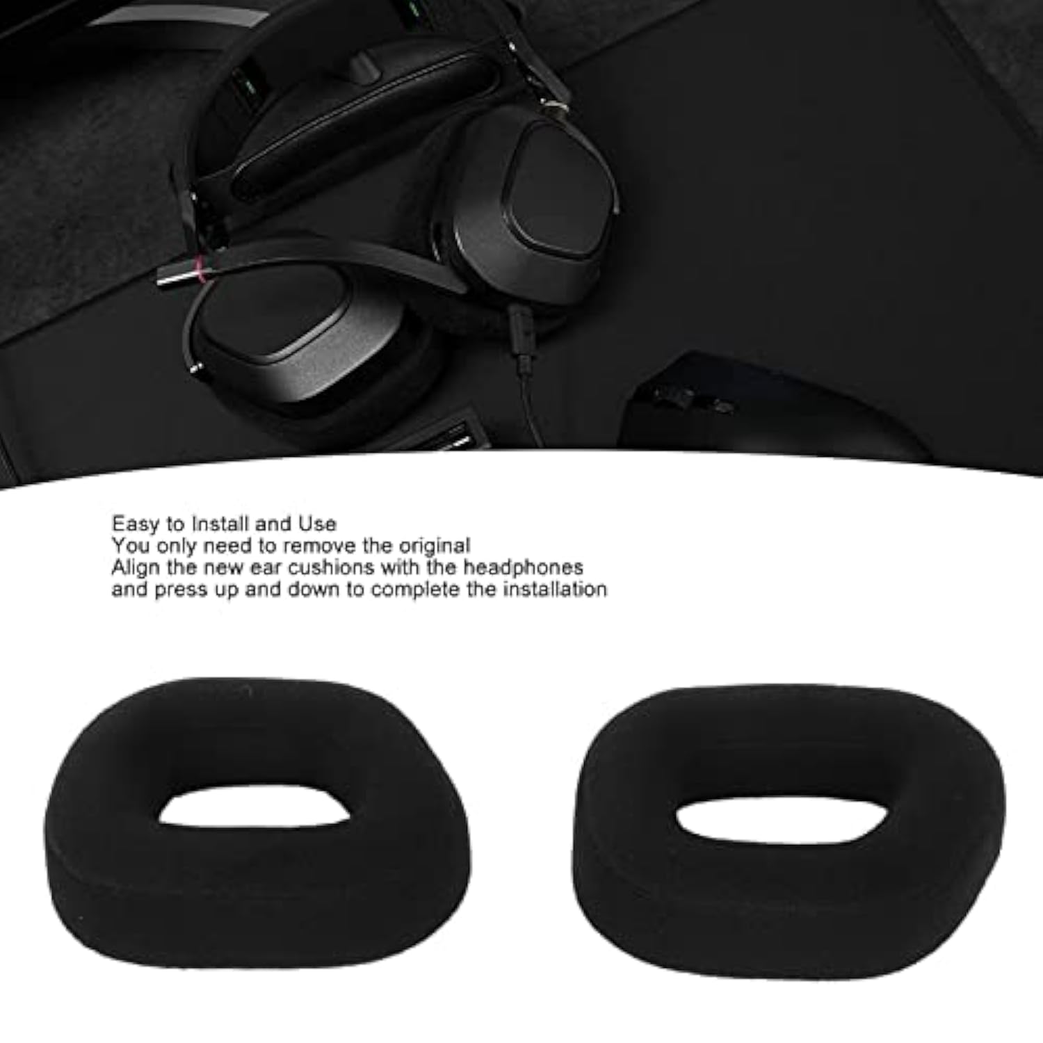 Replacement Earpads Cushions For Hs80 Rgb Headset, Noise Blocking Headphone Earpads, High Density Memory Foam Soft Breathable Ear Pads For Hs80