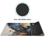 Crow Color Doodle Gaming Mouse Pad Desk Mat Non-Slip Waterproof Large Mousepad With Stitched Edges-31.5X11.8In