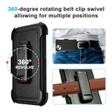 For Black Iphone 15 Case With Belt Clip, Shockproof Heavy Duty Rugged, 3 Layers Of Sturdy,Anti-Drop, Military-Grade Defender Cover For Iphone 15 Case Black