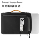 14 Inch Laptop Sleeve For Macbook Pro 14 Air Shockproof & Waterproof Case With Handle & Pockets Fits Dell Xps 14, Hp Spectre, Asus Zenbook, Black