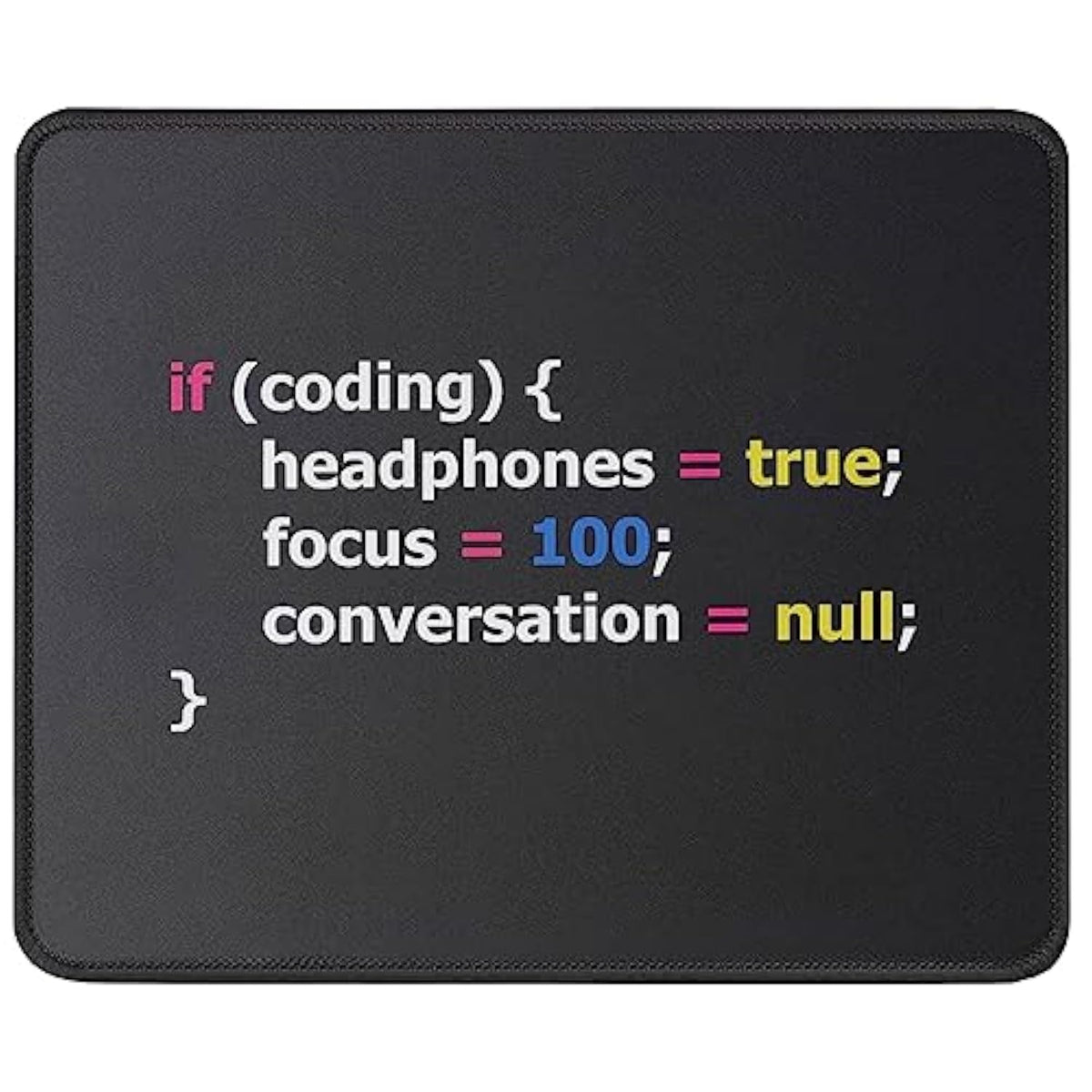 Funny Joke Programming Mouse Pad - It Support, Software Developer Gift - 9.5 X 7.8 Inch, Black, Polyester And Rubber