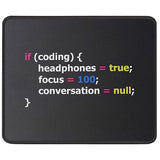 Funny Joke Programming Mouse Pad - It Support, Software Developer Gift - 9.5 X 7.8 Inch, Black, Polyester And Rubber