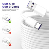 Usb To Usb C Power Cable For Cctv Camera, 33Ft Type C Long Power Extension Cable For Tapo Tp-Link Xiaomi Mi Eufy Security Camera Outdoor Indoor Cord With 10 Wire Clips Cable Nails White