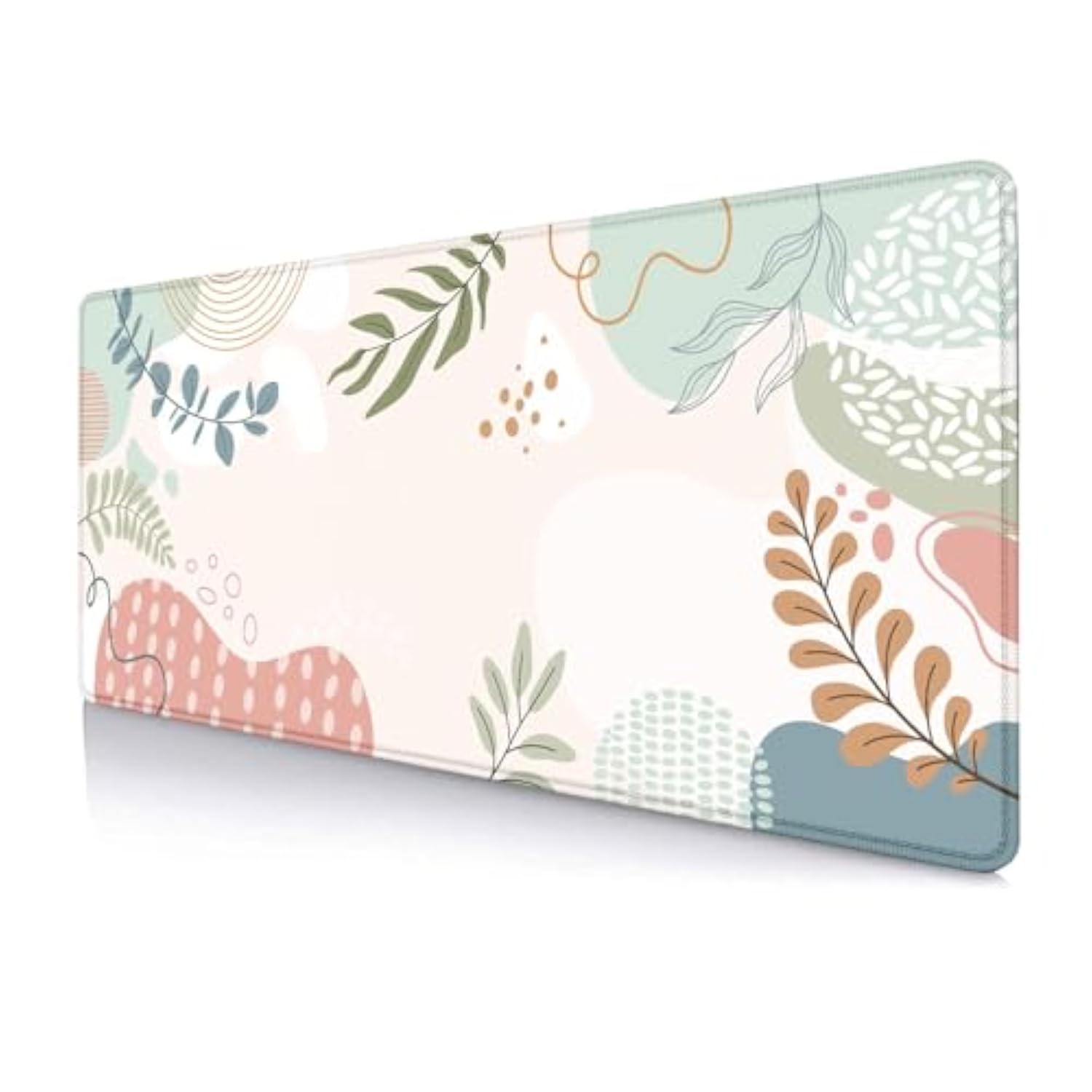 Green Pink Desk Mat, Colorful Abstract Boho Large Computer Extended Mouse Pad Cute, Desk Pad, Long Mousepad For Laptop, Non Slip Writing Pad For School Office Home, 31.5X11.8 In