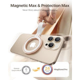[2025 Unrivaled Stability] Magnetic Phone Grip Holder For Magsafe Ring Stand Holder Kickstand Compatible With Magsafe Accessories For 16 Pro Max Plus 15/14/13/12&Android,Rosegold