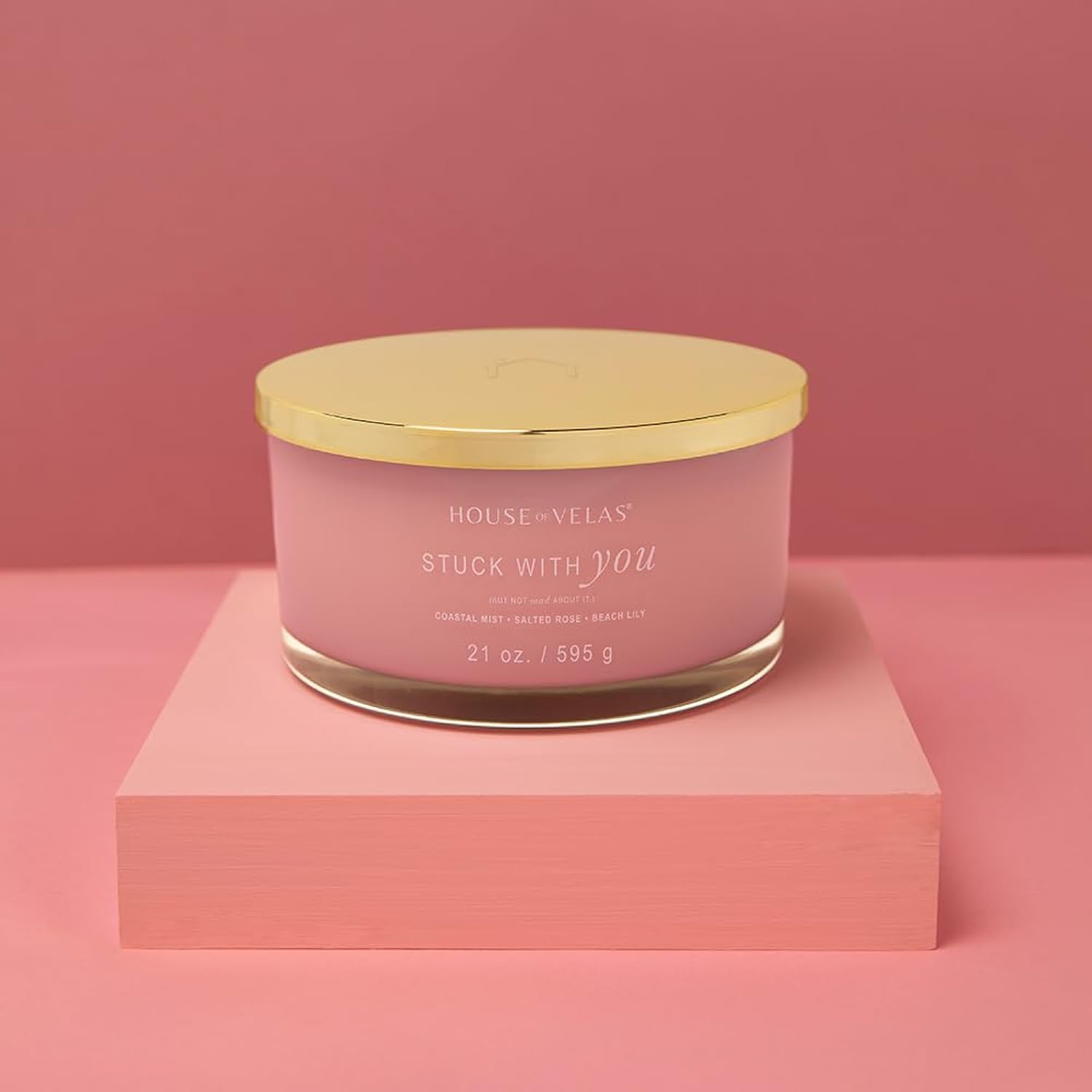 Burnable Sensations Candle, 21 Oz, 4 Cotton Wicks, Stuck With You - Fresh Coastal, Large Painted Jar