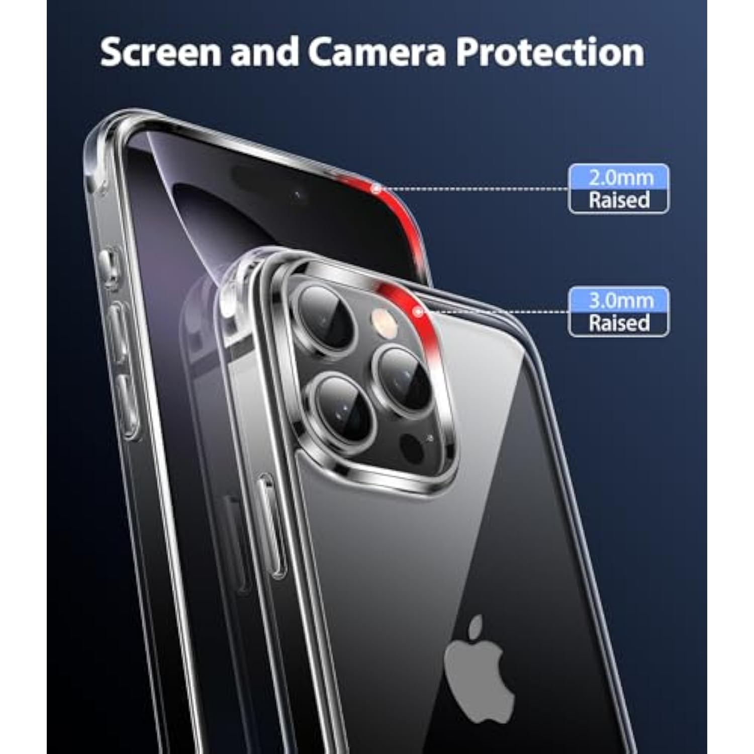 iPhone 16 Pro Clear Case, Not-Yellowing, Military-Grade Drop Protection, Shockproof