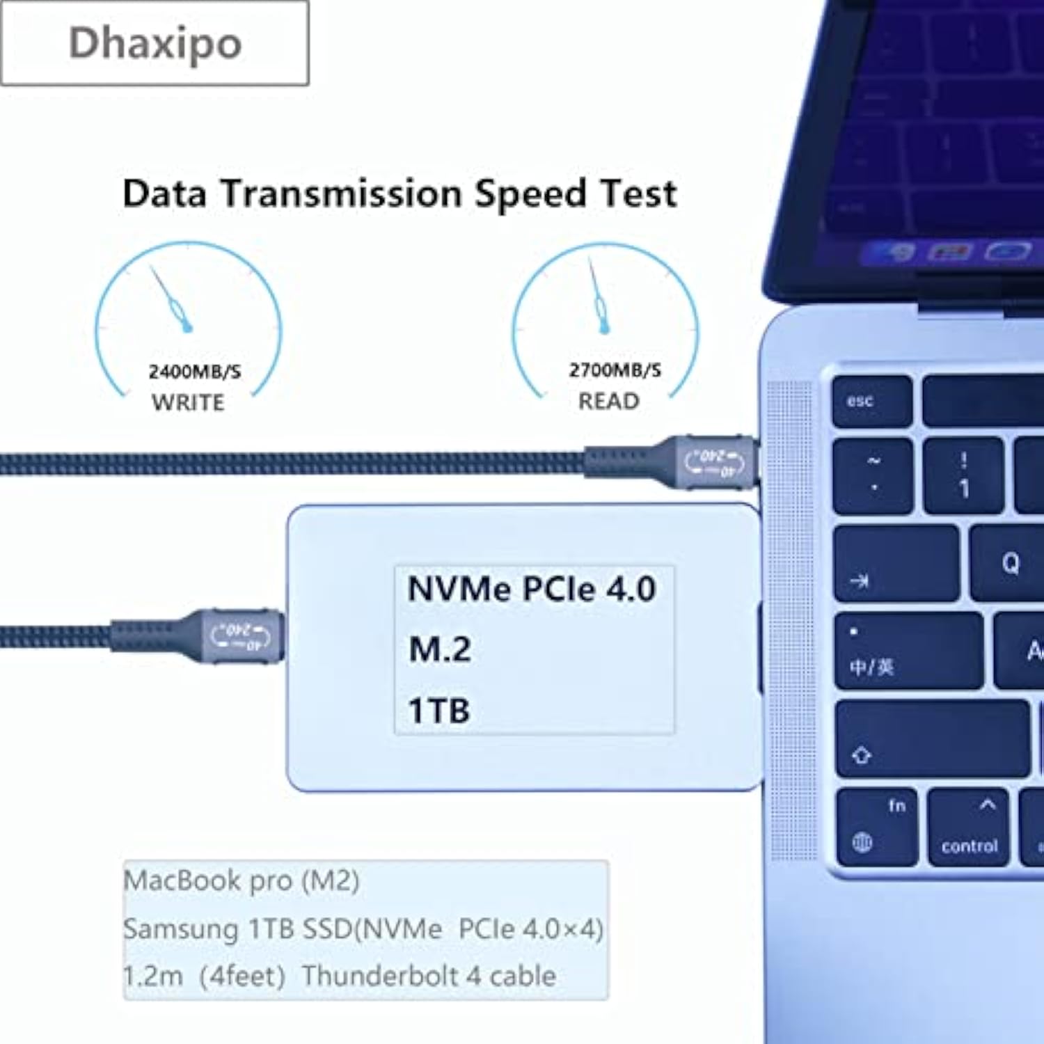 Usb 4 For Thunderbolt 4 Cable 4Ft [2 Pack], 40 Gbps Data Transfer With 240W And 4K@144Hz 5K@ 60Hz Or 8K@30Hz,Compatible With Thunderbolt 4/3 Cable And Usb C,Fit For Laptop,Docking,Monitor.