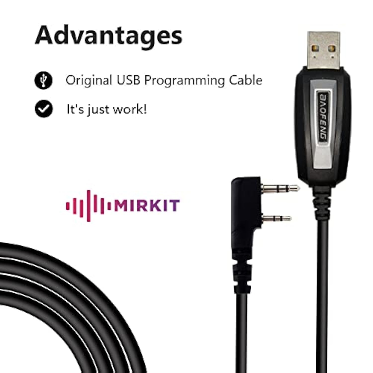 Baofeng Programming Cable For Two Way Ham Portable Radios: Uv-5R, 5Ra, 5R Plus, 5Re, Uv-82, Bf-F8Hp, Uv3R Plus, Bf-888S, 5R Ex, 5Rx3, Ga-2S, Bf-F8+, H777 Uv82Hp