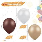 24 Pcs Brown Cream White Balloons Neutral Color Balloons 10 Inch Latex Retro Assorted For Baby Shower Birthday Jungle Safari Wedding Anniversary Waiting To Exhale Theme Party Decorations