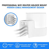 Router Shelf Wall Mount For Tp Link Deco X20 X50 X60 X55 Deco Mesh Wifi 6 Wifi Router Holder Stand Bracket Shelf Cable Organizer With Screw Mounting Kit (2Pack)