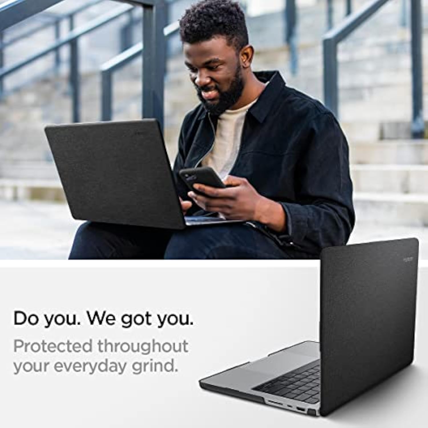 Spigen for MacBook Pro 16 inch case M4 Pro/Max (2024) M3/M2/M1 Pro/Max (2023-2021) A3403 A3186 A2780 A2485, Urban Fit Premium Knit Fabric Case, Black