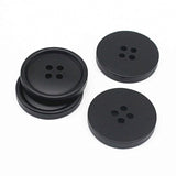 40Pcs 30Mm Black Buttons Large Resin Buttons For Diy Sewing Tailor Cra