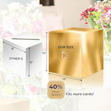 Gold Card Box – 10"X10" Foldable Gift Box With Slit For Weddings, Birthdays, Graduations, Donations, Envelopes, Cards