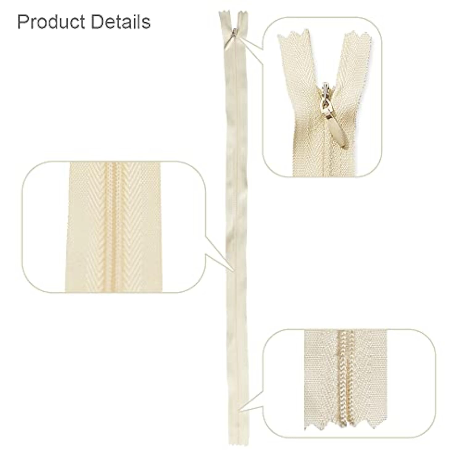 45Pcs 21.5 Inch Nylon Invisible Zippers For Tailor Sewer Sewing Craft