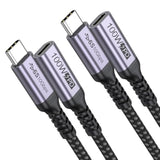 Usb C Extension Cable 3Ft Pack Of 2, (10Gbps/100W/4K@60Hz) Usbc 3.2 Extender Male To Female High Speed Cord, Data Transfer & Charging & Video Sync For Usb-C Hub Mag-Safe Laptop Tablet Phone Monitor
