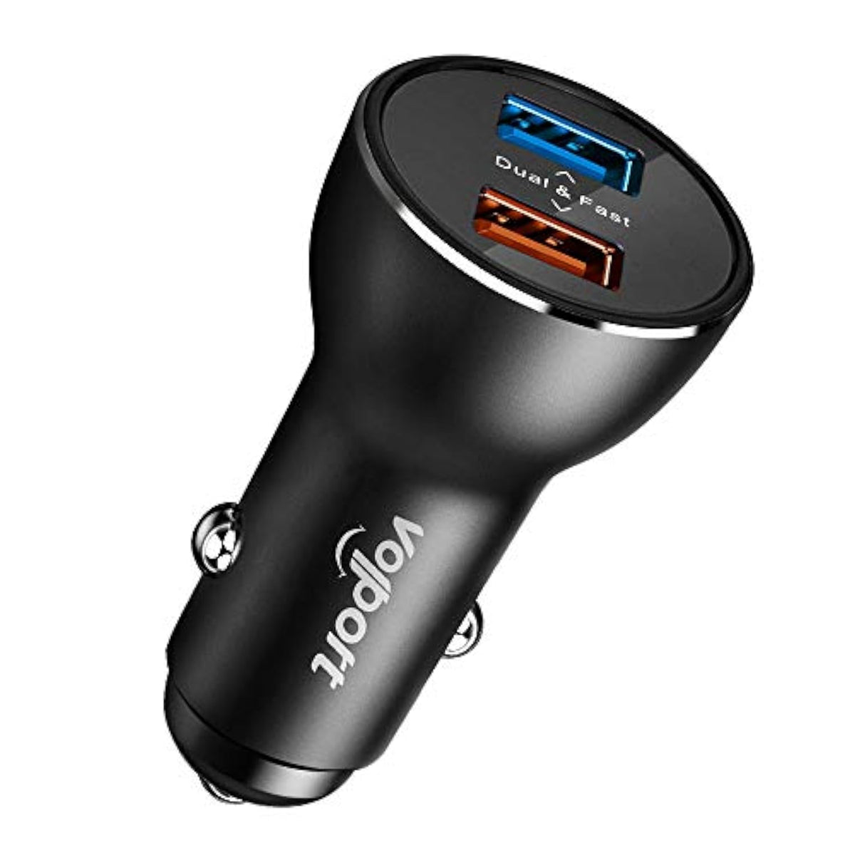 Dual Usb Car Charger: 39W All-Metal Cigarette Lighter Adapter - Black Mini Carro Charging With 2 Quick Charge 3.0 Usb-C Port For Iphone Samsung Galaxy Lg Google Pixel Moto Phone