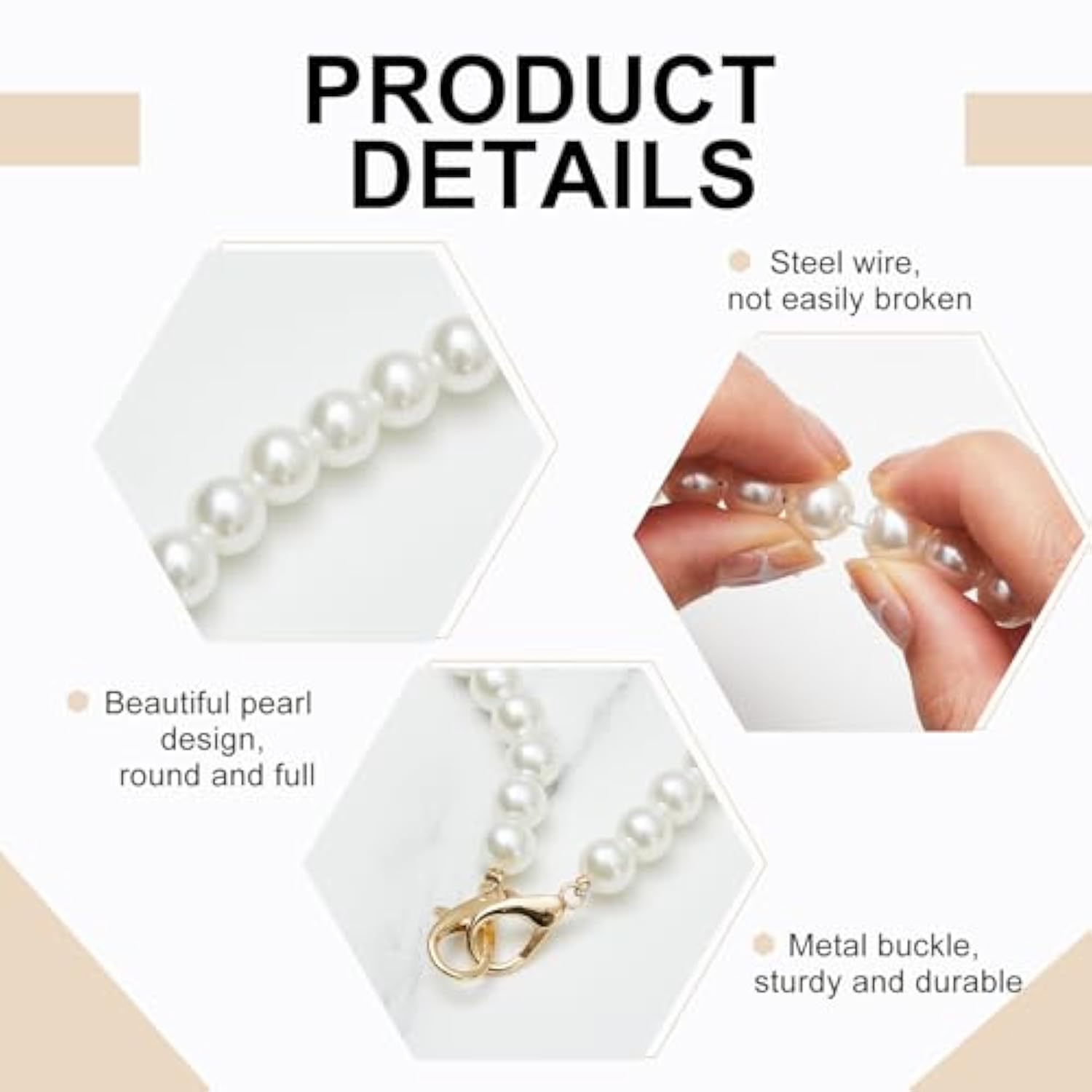 2-Pack Pearl Beaded Phone Lanyards with Crossbody & Wrist Straps
