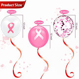 100 Pcs Breast Cancer Awareness Latex Balloons Pink Ribbon Decor
