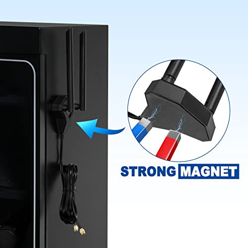 Dual Band Wifi Antenna 2.4Ghz 5Ghz Rp-Sma Wifi Antennae With 6.5Ft Extension Cable For Pc Desktop Computer Pci Pcie Wifi Bluetooth Card Wireless Network Router