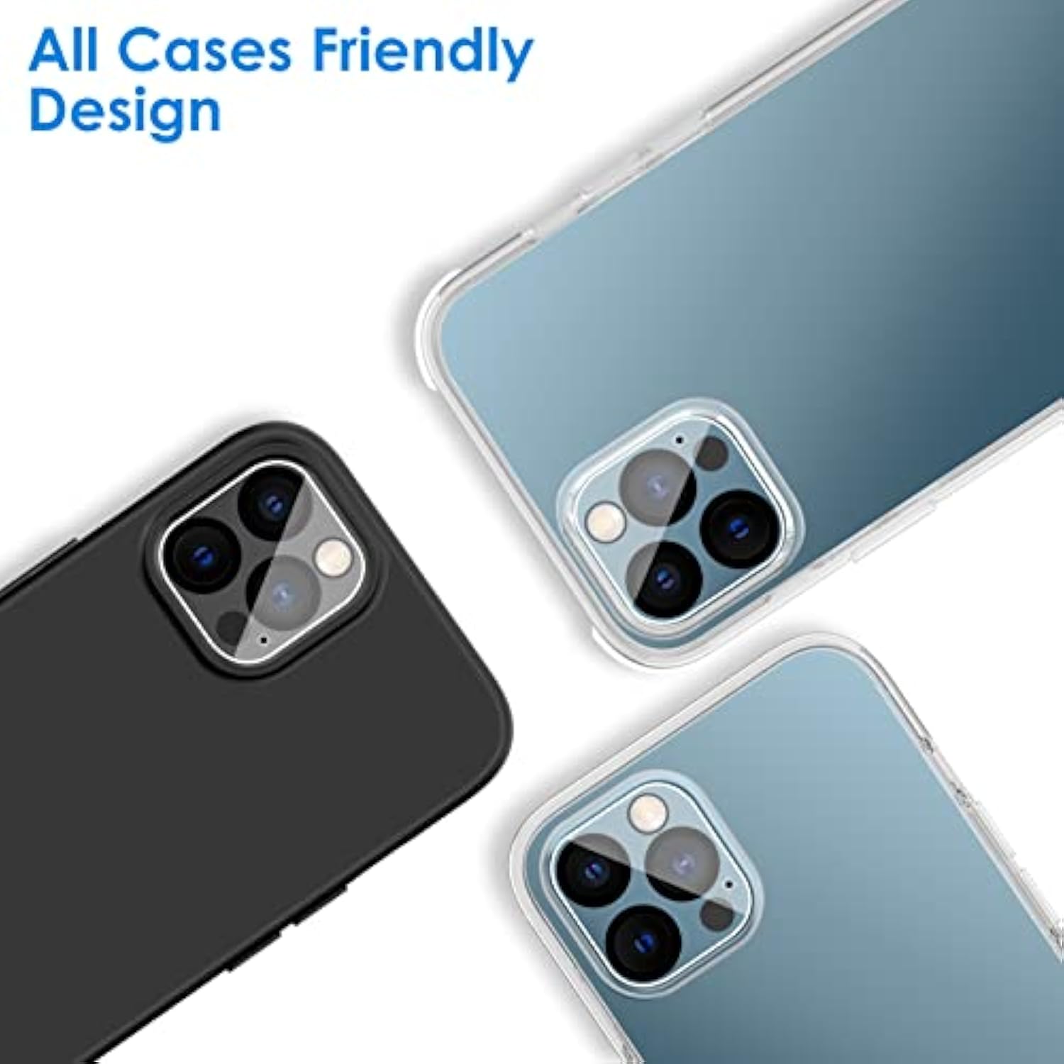 JETech Camera Lens Protector for iPhone 12 Pro Max 6.7-Inch, 9H Tempered Glass, HD Clear, Anti-Scratch, Case Friendly, Does Not Affect Night Shots, 3-Pack