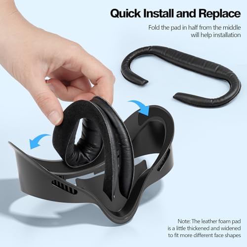 Facial Interface Compatible Accessories With Meta Quest 3S: Face Cover Pad For Oculus Quest 3S - Sweat-Proof Pu Leather Face Cushion - Not Compatible With Quest 3