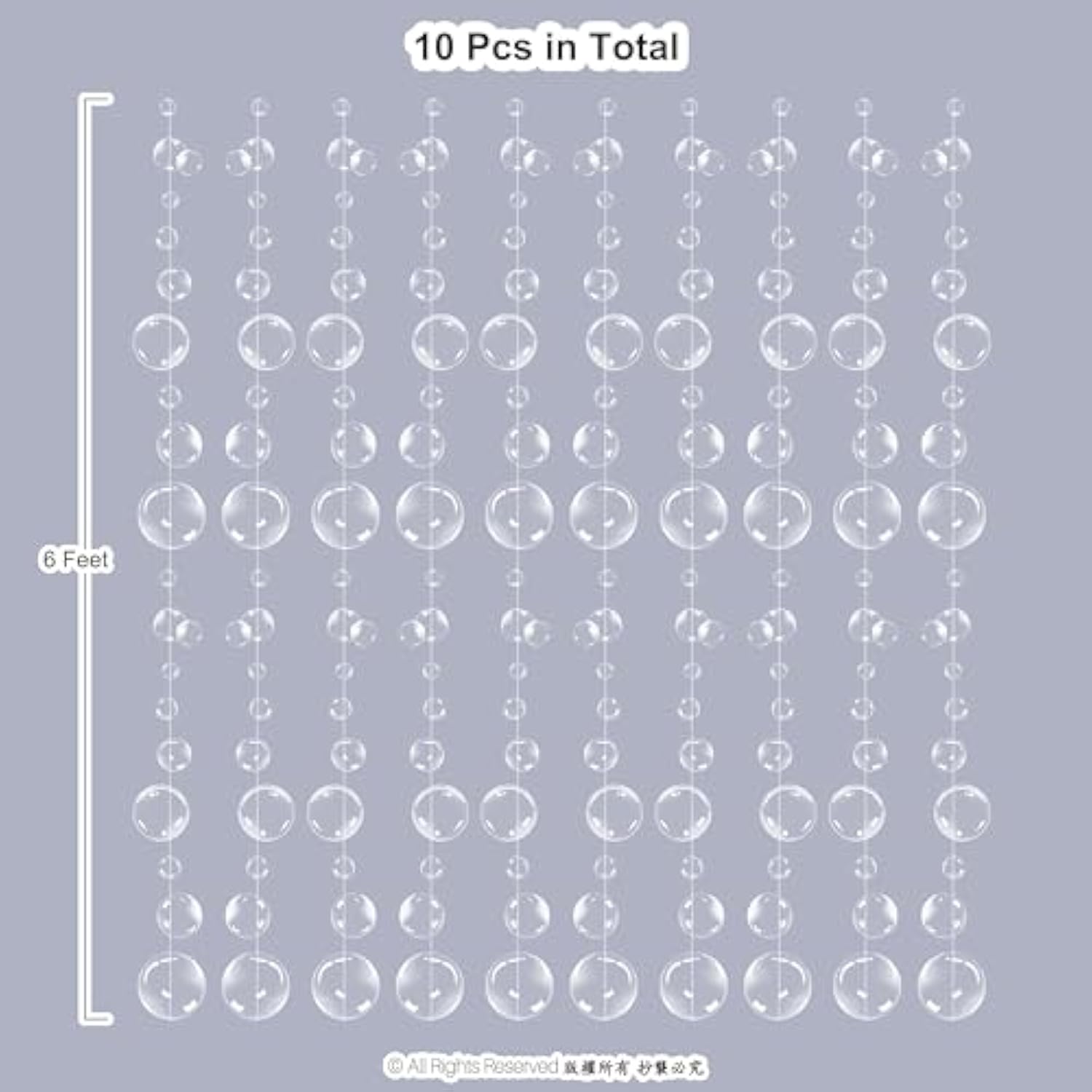 White Bubble Garland Under The Sea Party Decorations Bubble Streamers Mermaid Birthday Backdrop Spongebob Decor Nautical Banner Hanging Underwater Ocean Beach Party Supplies - Pack Of 10