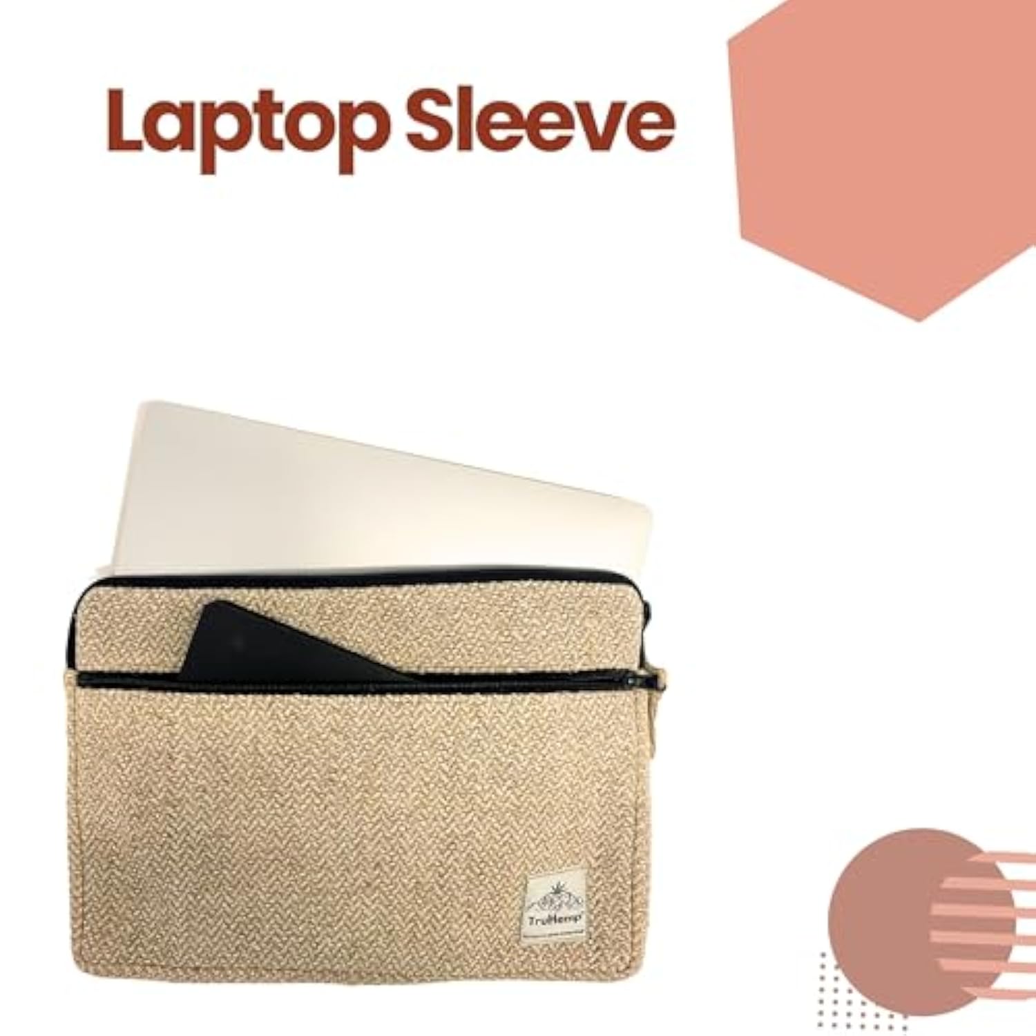 Natural Laptop Sleeve – Durable 14-Inch Laptop Cover With Zipper, Lightweight Water-Resistant Case For Travel & Work