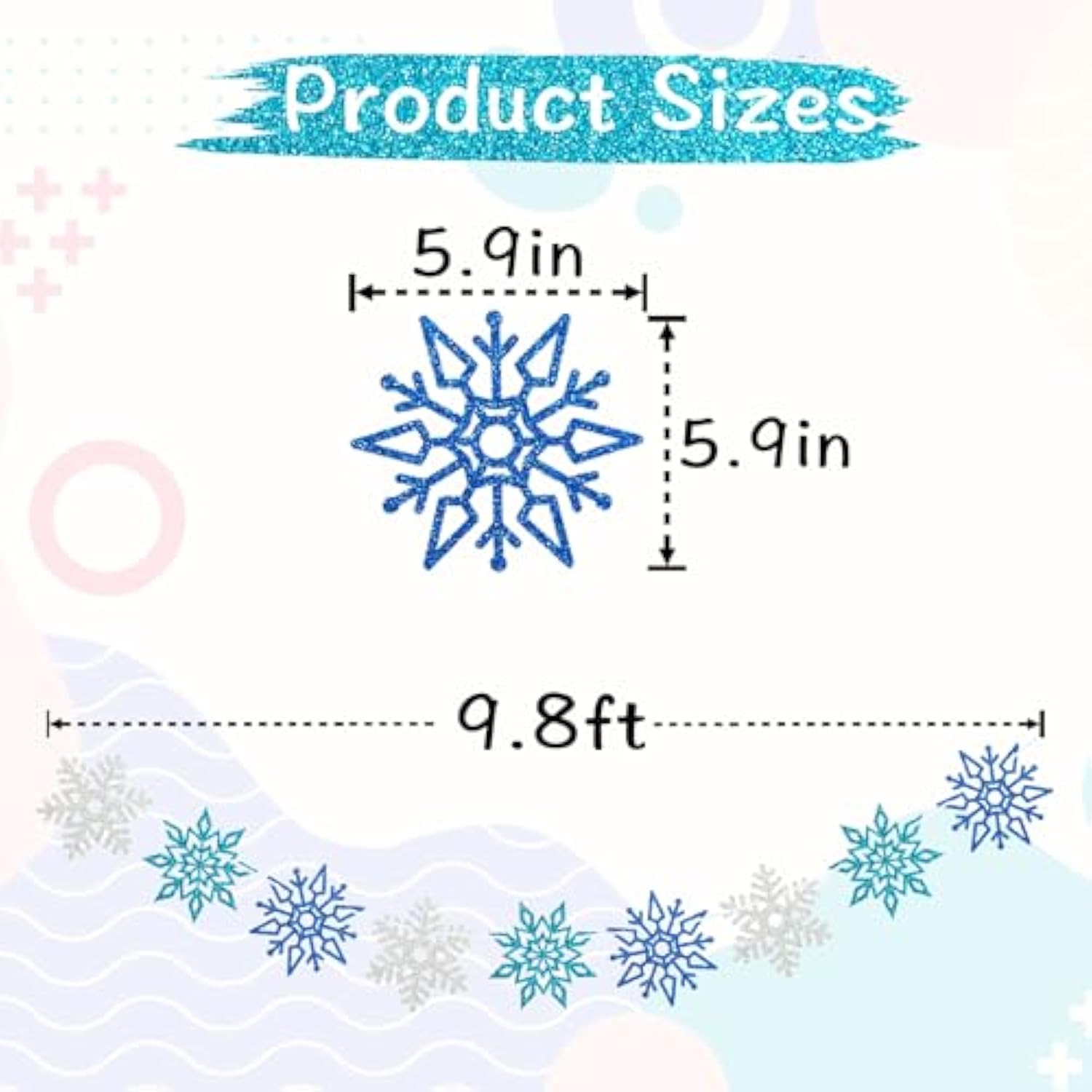2 Pieces Snowflake Garland Banner Christmas Hanging Decorations, Winter Wonderland Decorations Frozen Birthday Party Supplies, Paper Snowflake Streamer For Holiday New Year Party Home Decor