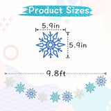 2 Pieces Snowflake Garland Banner Christmas Hanging Decorations, Winter Wonderland Decorations Frozen Birthday Party Supplies, Paper Snowflake Streamer For Holiday New Year Party Home Decor