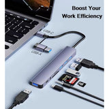 7 Port Usb 3.0 Hub, Aluminium Usb C To Usb 3.0 Hub Usb Splitter For Macbook, M