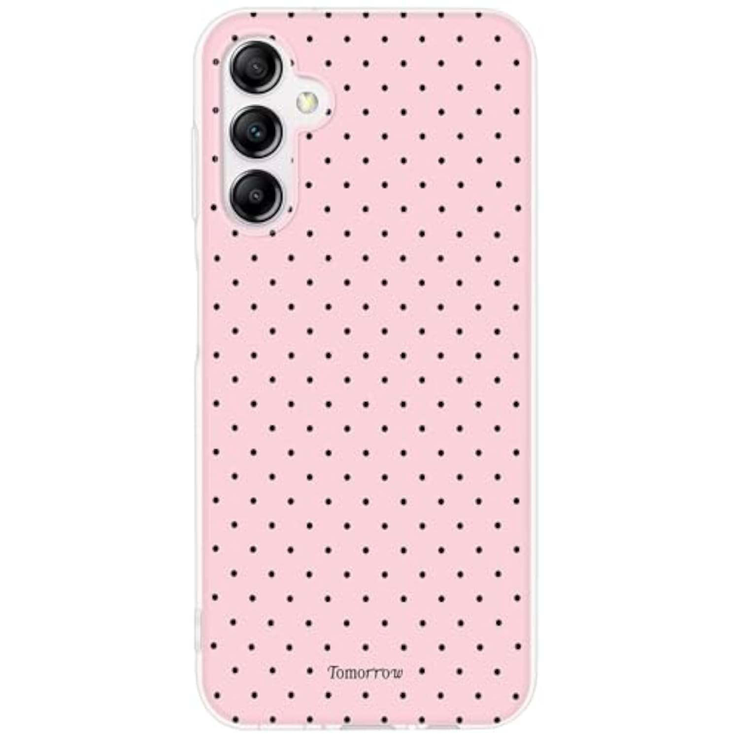 Polka Dot Phone Case for Samsung Galaxy A14 5G and 4G, Clear TPU Shockproof Cover with Aesthetic Design, Soft and Protective Case for Girls and Women, Pink
