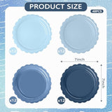 48 Pcs Blue Paper Plates Gradient Blue Party Plates 7”Disposable Scalloped Dessert Plates For Birthday Wedding Bridal Engagement Baby Shower Party Supplies Dessert Tableware